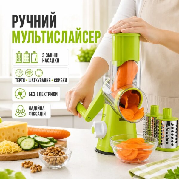 УЦЕНКА! Терка, Овощерезка - Мультислайсер для овощей и фруктов Kitchen Master (Плохая упаковка 3695)