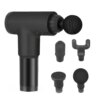 УЦЕНКА! Портативный массажер для тела и 4 насадки, от USB, Fascial Gun KH-320, Черный / Ручной мышечный (Плохая упаковка 3802)