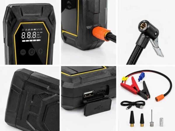 Пускозарядное устройство K5 4000A Автомобильный Jump Starter 12V с компрессором 150 PSI, Power Bank 16000 мАч и LED-фонарем