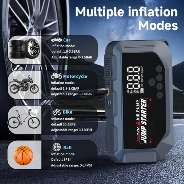 Пускозарядное устройство K3 с компрессором 150 PSI автозапуск двигателя Power Bank автомобильный пусковой