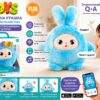 Интерактивная мягкая игрушка BB1882F-89 синяя с искусственным интеллектом Говорящая AI-игрушка с LED-глазами для детей