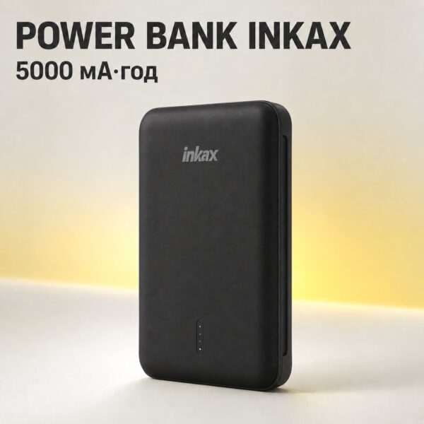 Портативное зарядное устройство Inkax PB-09 AmmuNation 5000mAh LED индикатор Li-Ion, Micro/Type-C, USB-A, универсальная батарея