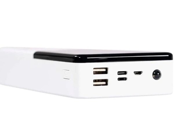 Внешний аккумулятор, повербанк PowerX Q500 белый 30000 mAh с LCD дисплеем, 2×USB