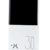 Внешний аккумулятор, повербанк PowerX Q500 белый 30000 mAh с LCD дисплеем, 2×USB