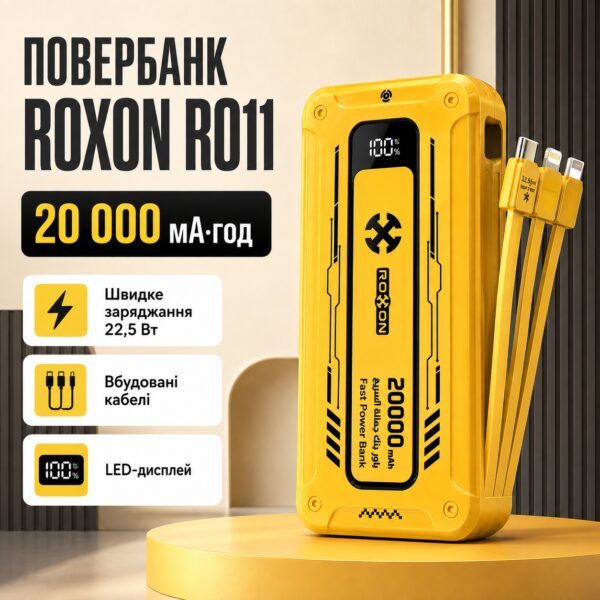 Внешний аккумулятор (power bank) 20000мАч 22.5Вт ROXON RO11