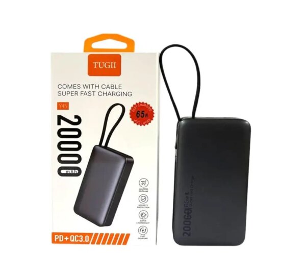 Внешний аккумулятор (power bank) 20000мАч PD 65Вт QC 22,5Вт Laptop/Macbook TUGII Y45