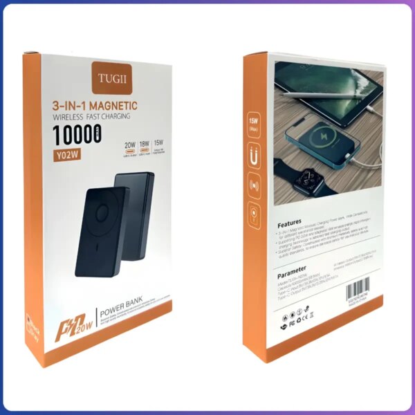 Power Bank 10000mAh с магнитным креплением MagSafe TUGII Y02W