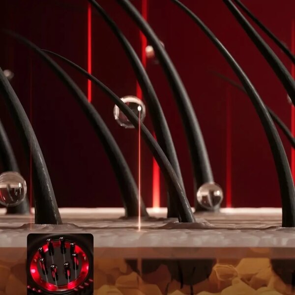 Массажная расческа для кожи головы с LED-подсветкой и подачей масла TV-SH-05/XC-901 Синий