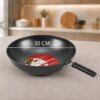 Сковорода Wok 30 см Benson (26X-285) алюминиевая с антипригарным покрытием, ручка на клепках, для всех видов плит и индукции