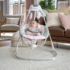 Электронные качели / Детские качели-шезлонг Ingenuity SimpleComfort 2в1 / Укачивающий центр для детей 6 скоростей